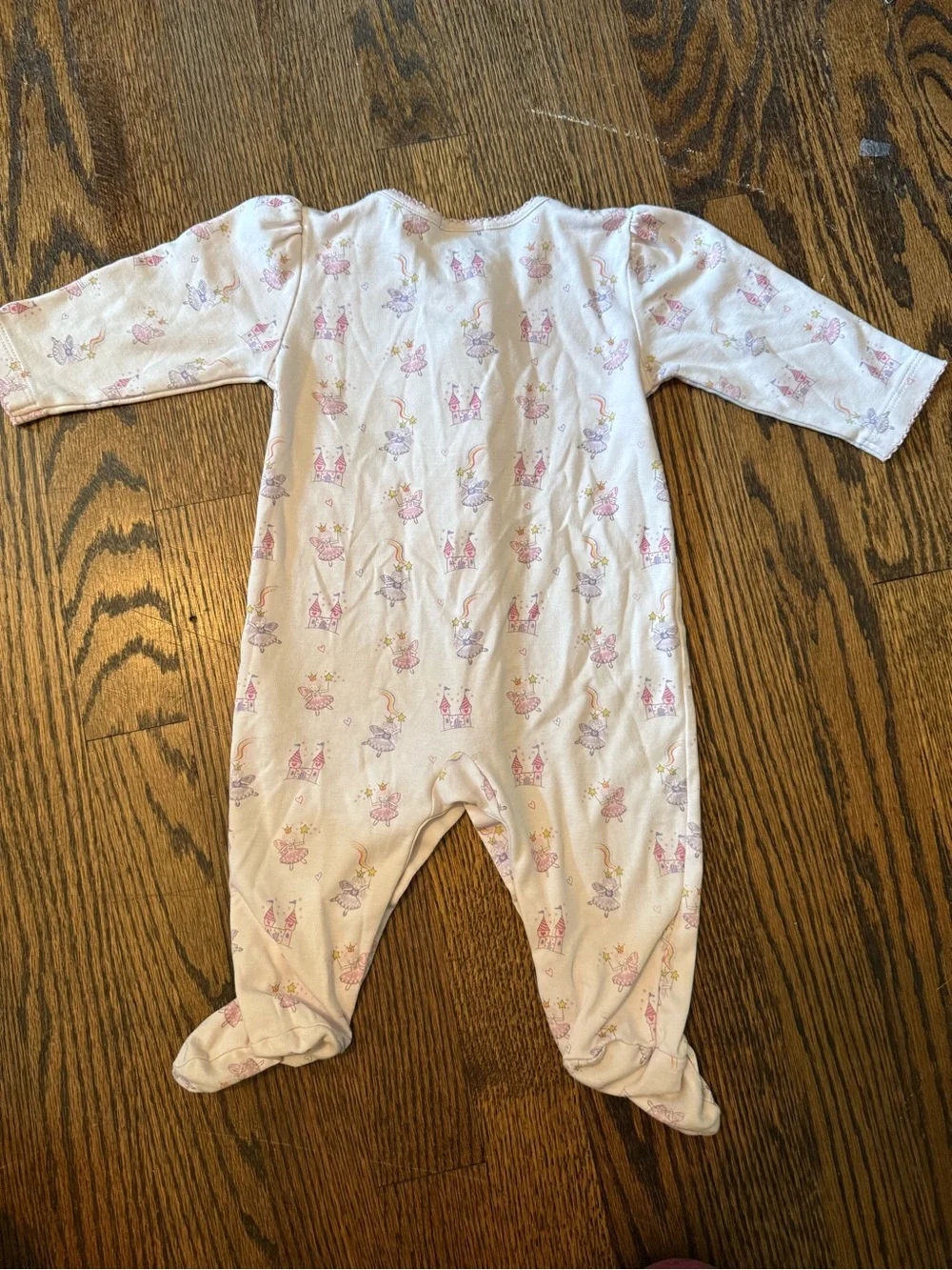 Kissy Kissy Light Pink Princess Print Footed One-Piece